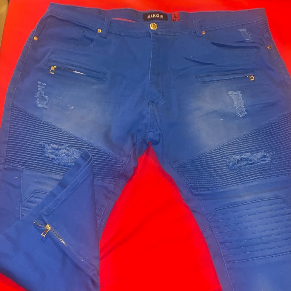 Big and Tall Makobi biker Jeans